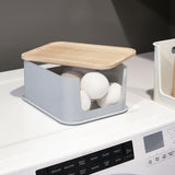 Open Front Storage Bin With Lid