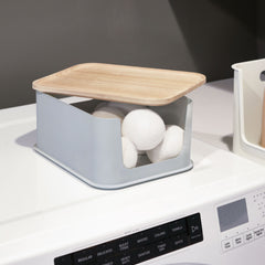 Open Front Storage Bin With Lid