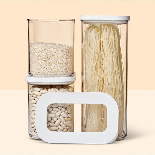 3 x clear kitchen storage canisters