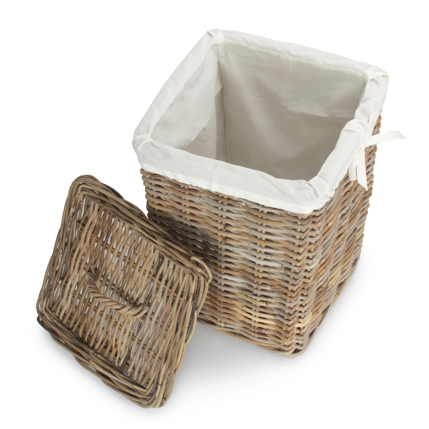 Rattan Laundry Hamper With Lid Small
