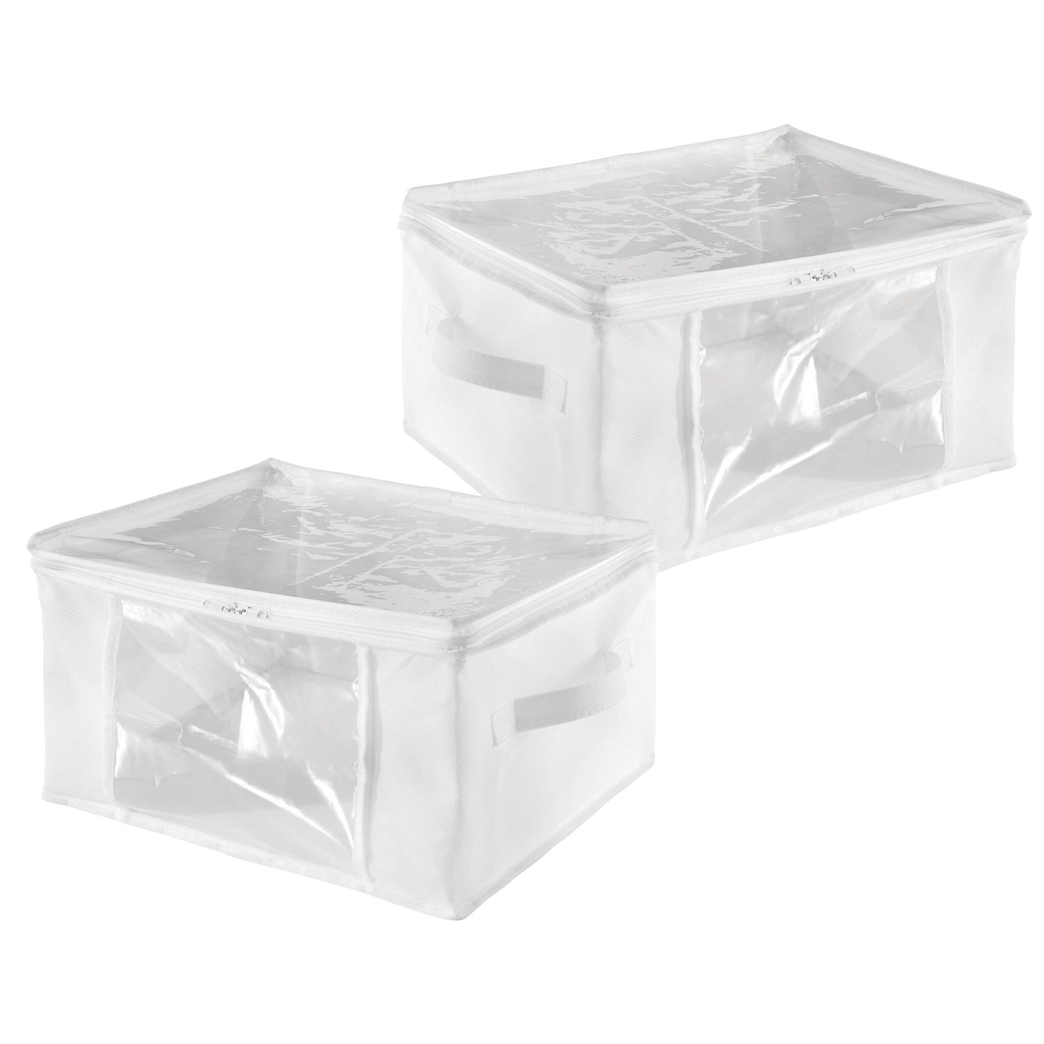 white storage bag with window set of 2