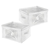 White Storage Bag With Window Set Of 2
