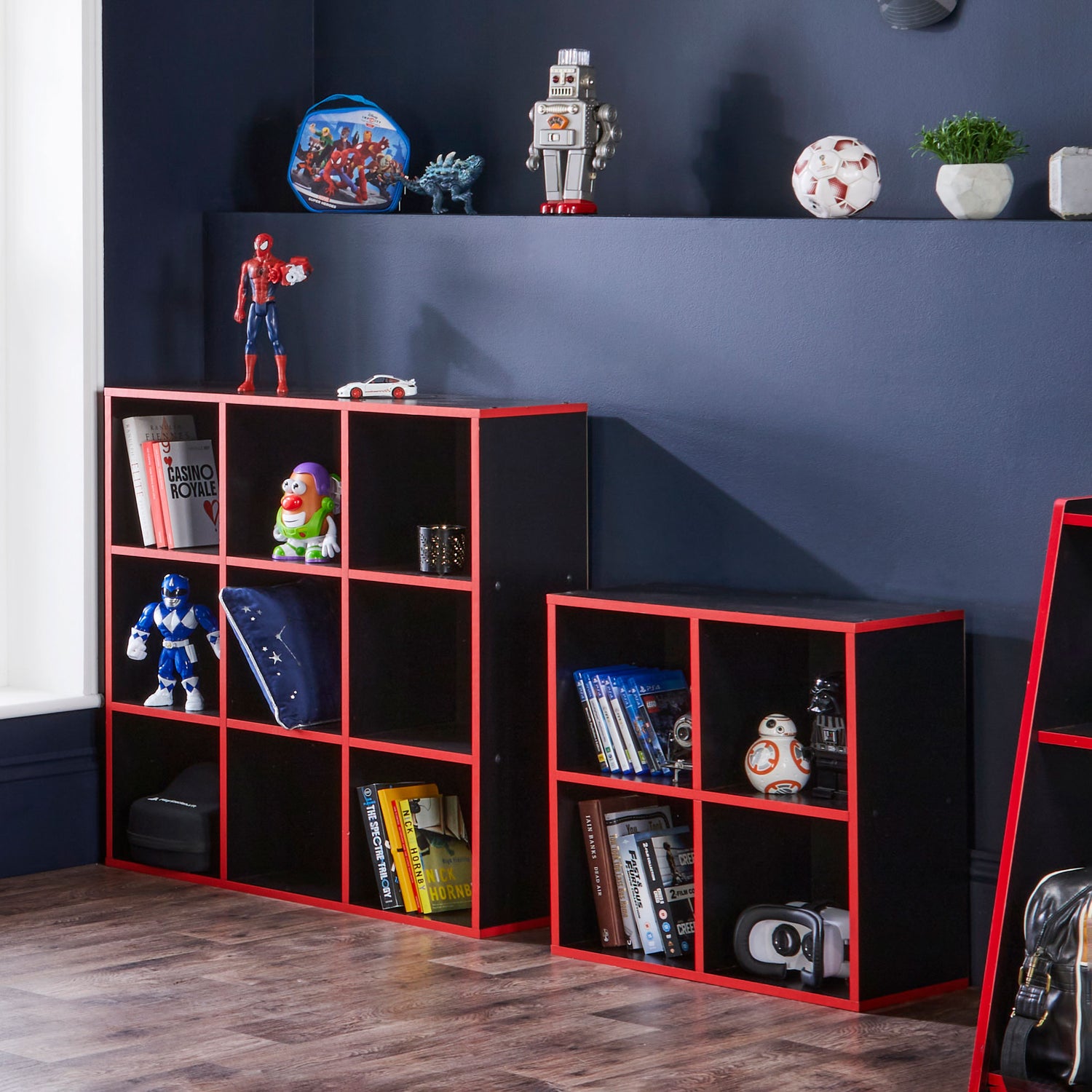 4 cube storage unit black and red – NotABoringBox.co.uk