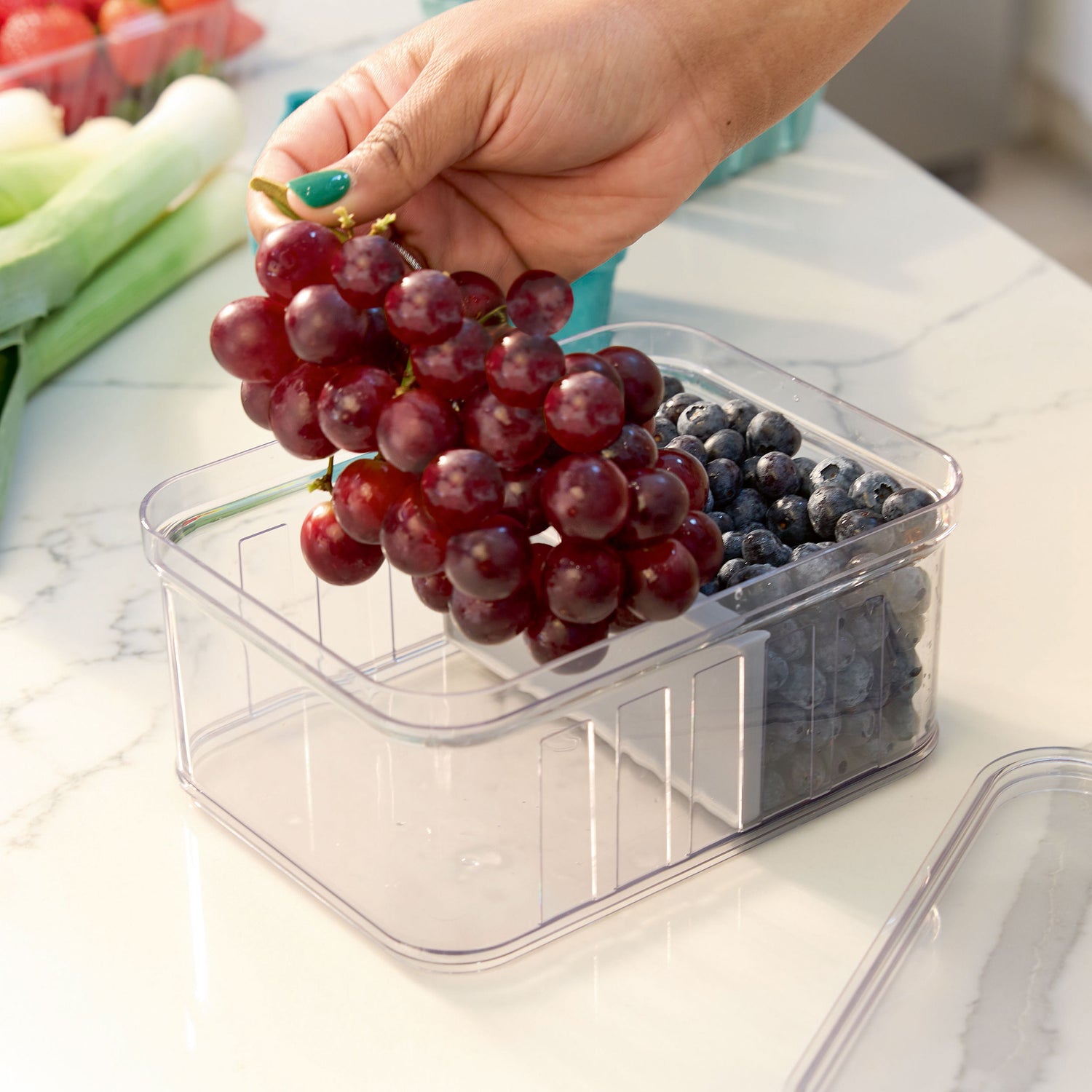fridge and pantry organiser with dividers crisp small