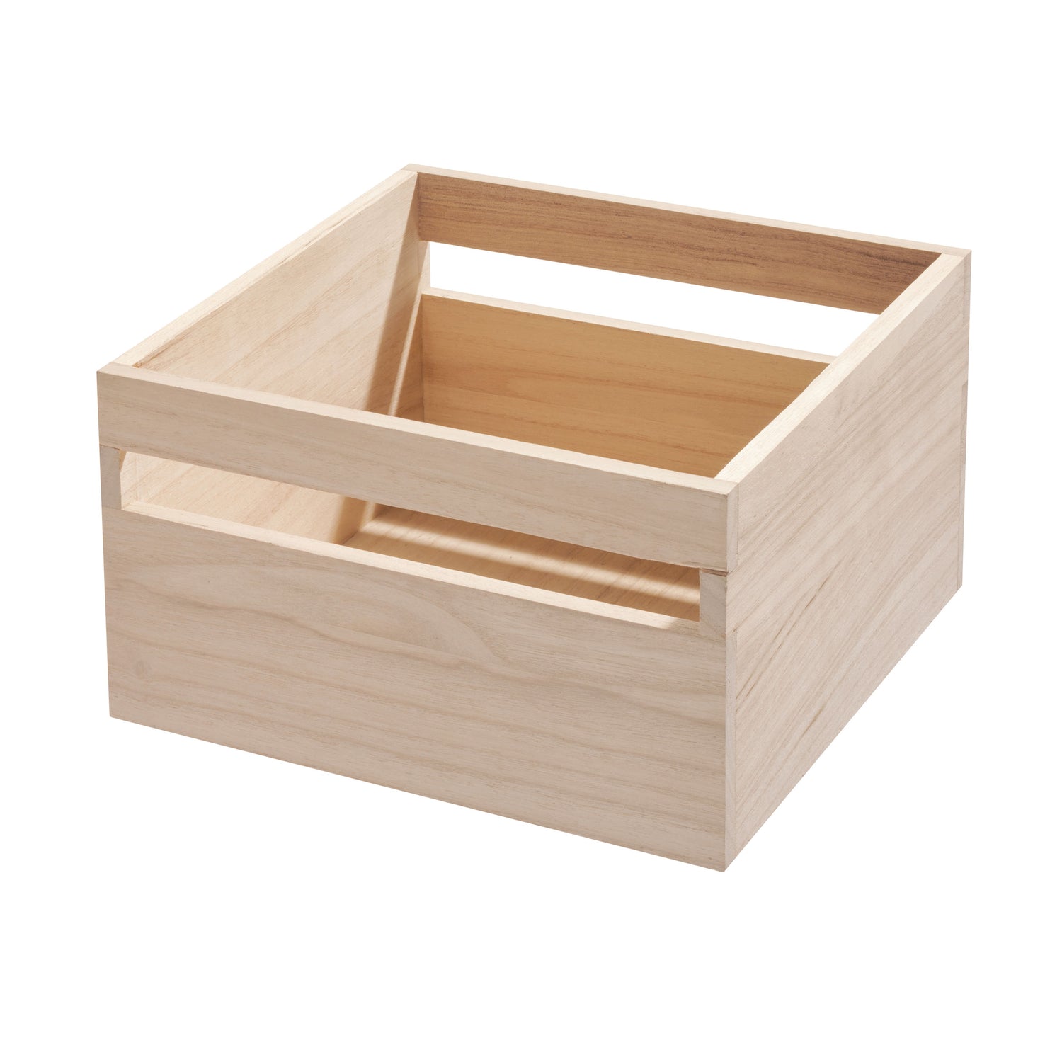 Wooden Pantry Storage Bin With Handle- Tall Square