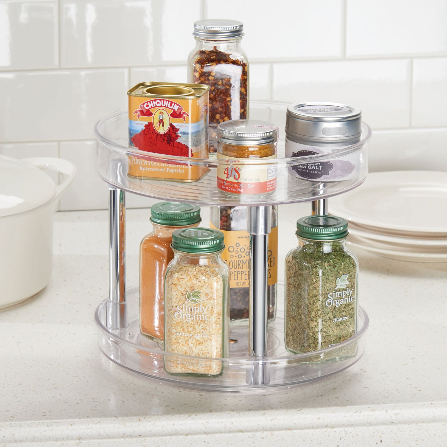 2 tier kitchen cupboard turntable