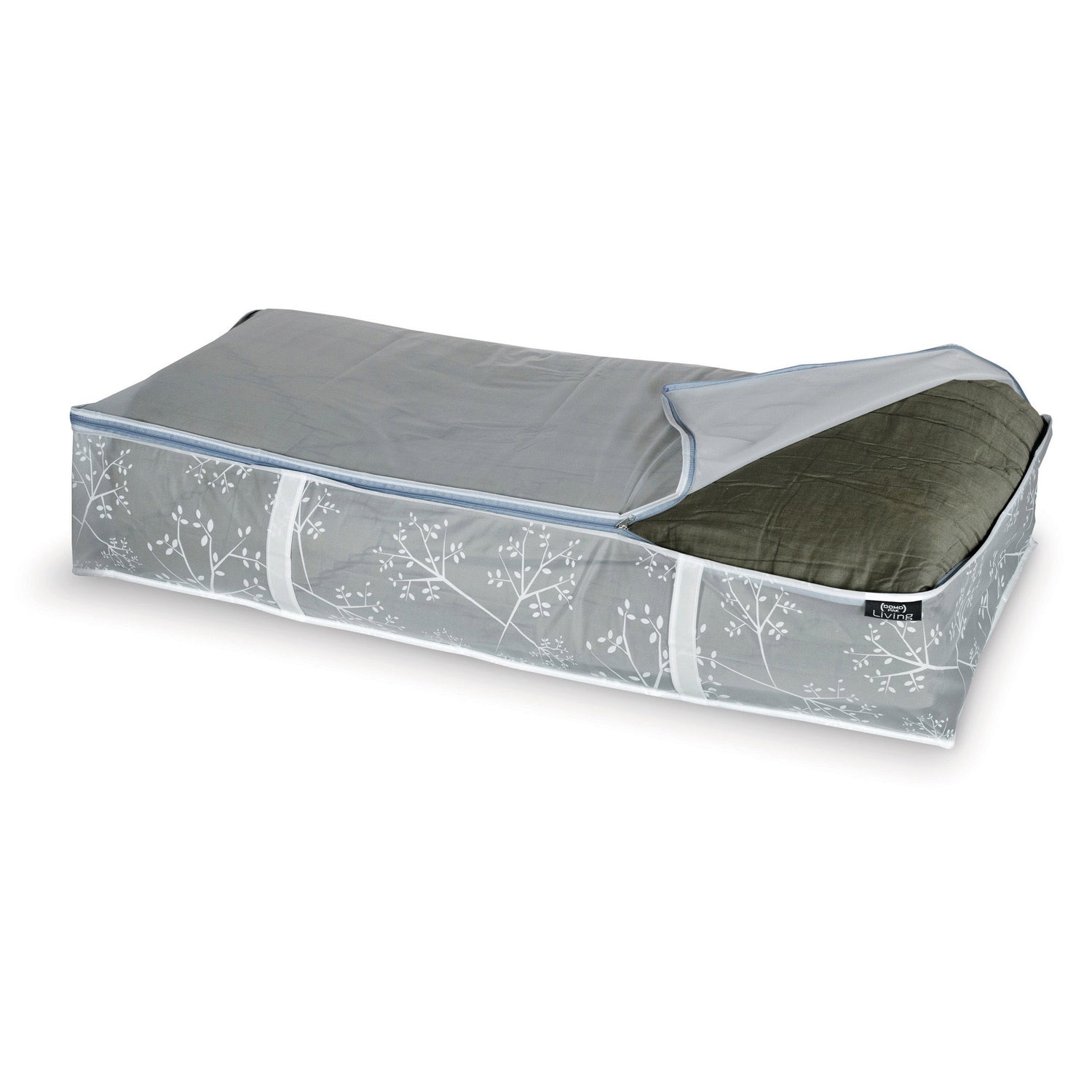 underbed storage bag white leaf