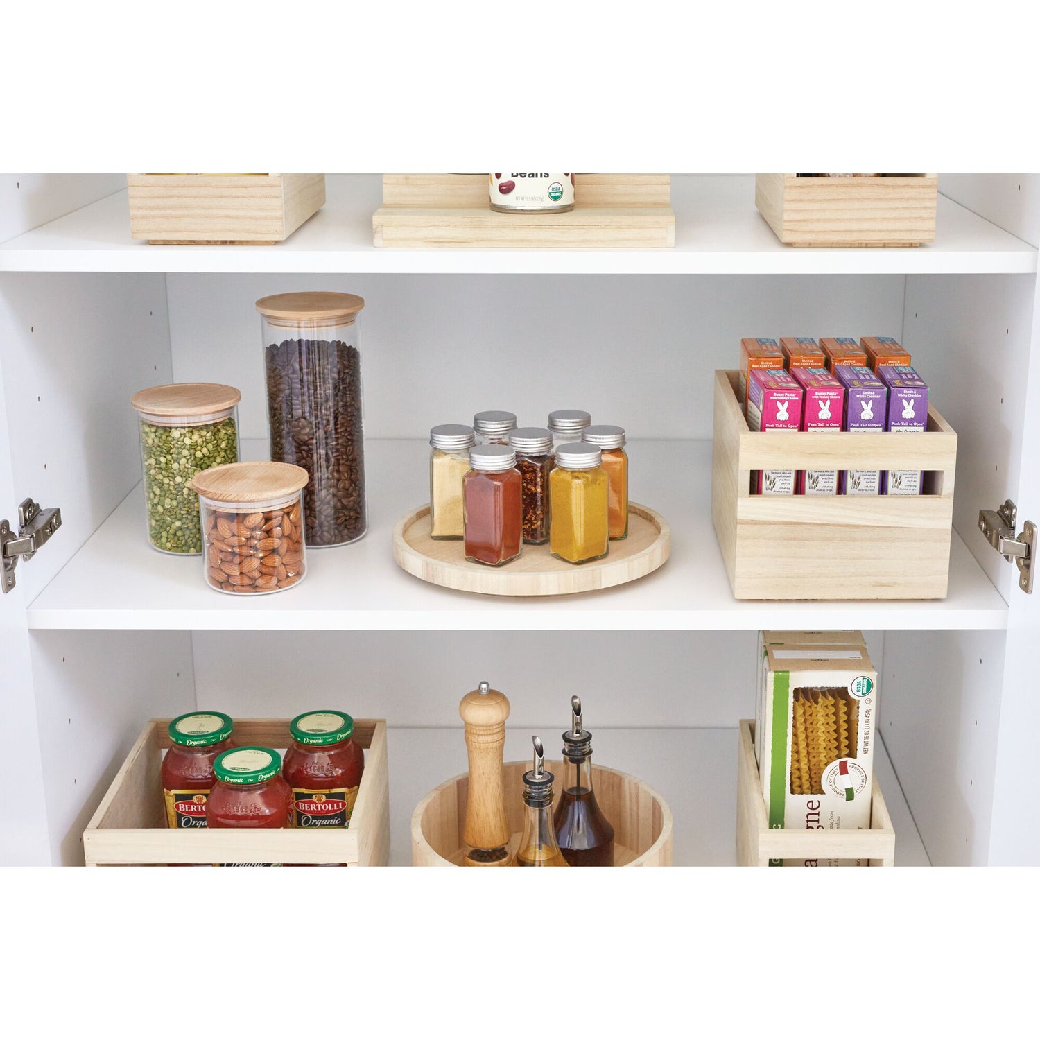 Wooden Pantry Storage Bin With Handle- Tall Medium