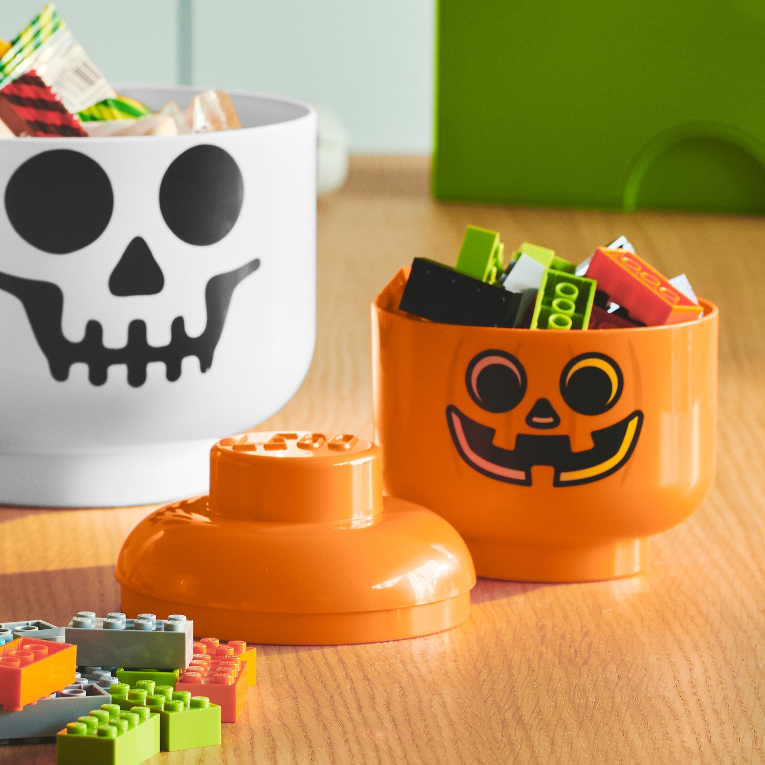 giant lego storage head mini pumkin