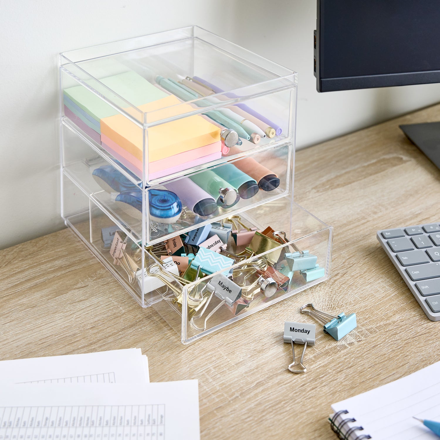 3 Drawer Acrylic Organiser - Not A Boring Box