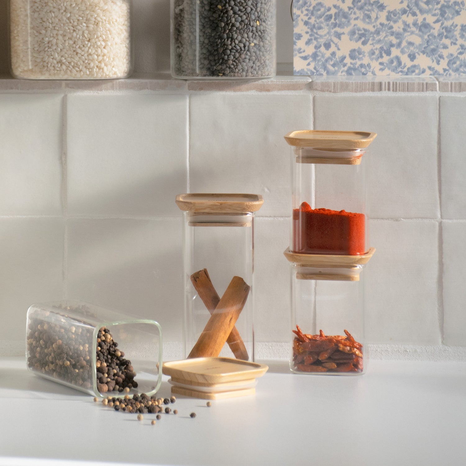 set of 2 spice jars 240ml