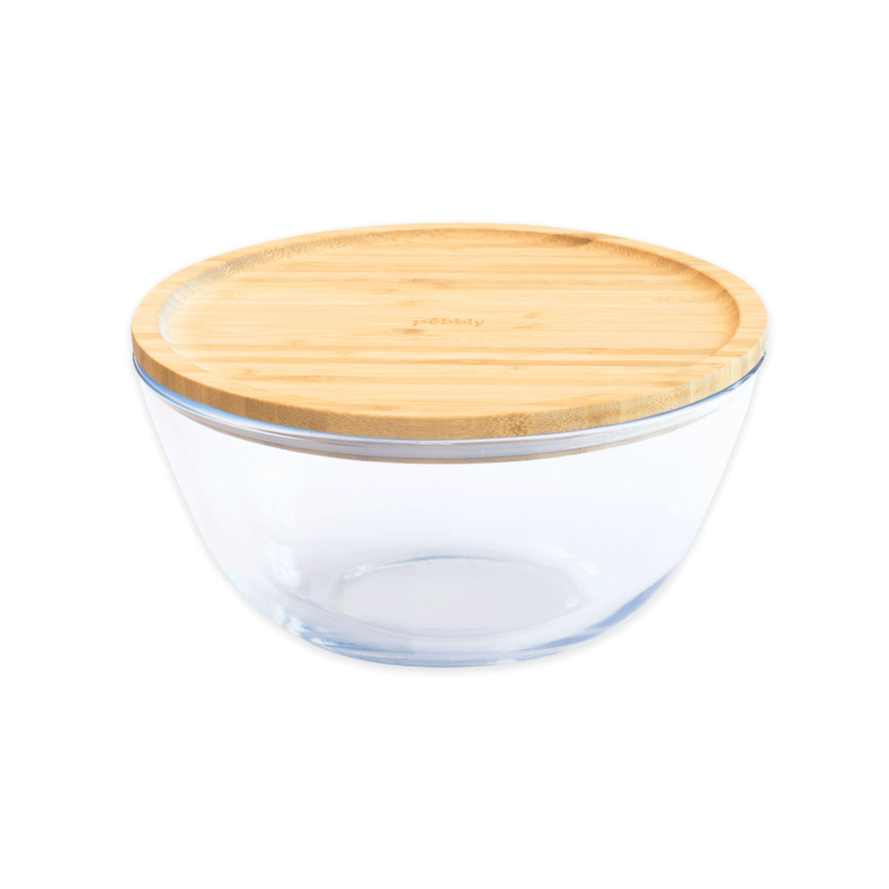 glass mixing bowl with bamboo lid 770ml