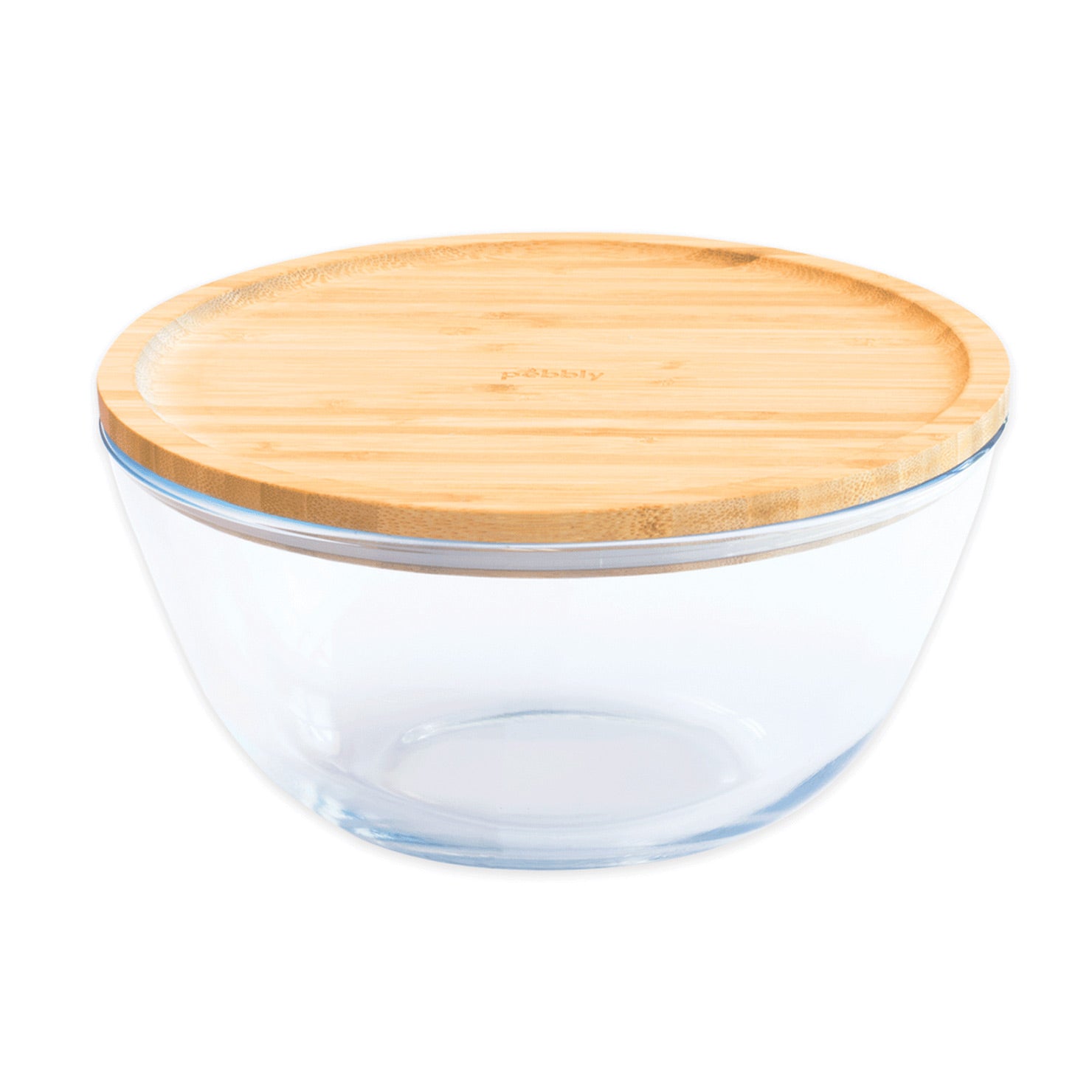 glass mixing bowl with bamboo lid 2600ml
