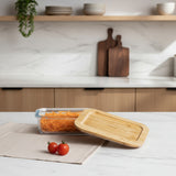 Rectangular Glass Container With Bamboo Lid 650Ml - Not A Boring Box
