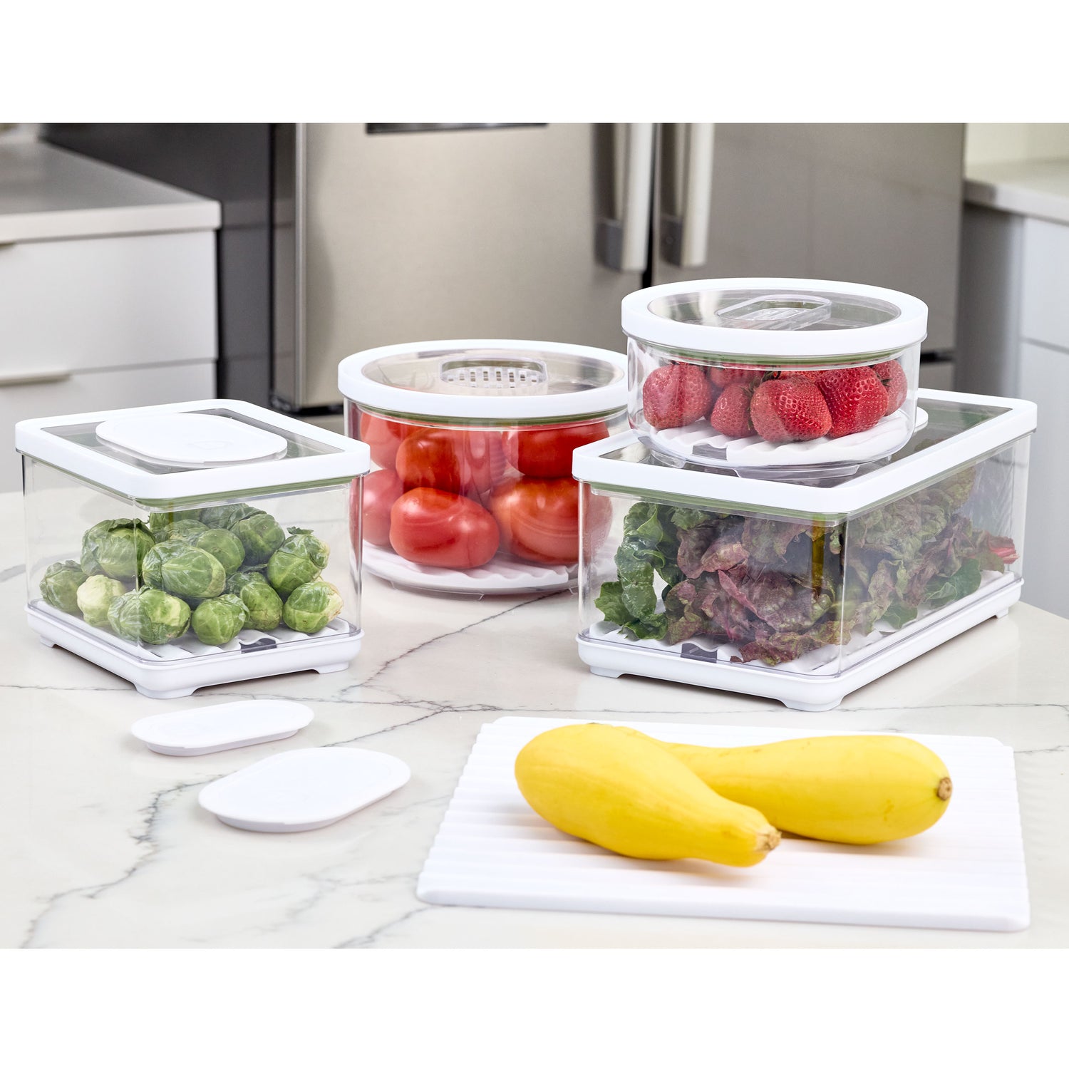 large lidded produce storage bowl fresh