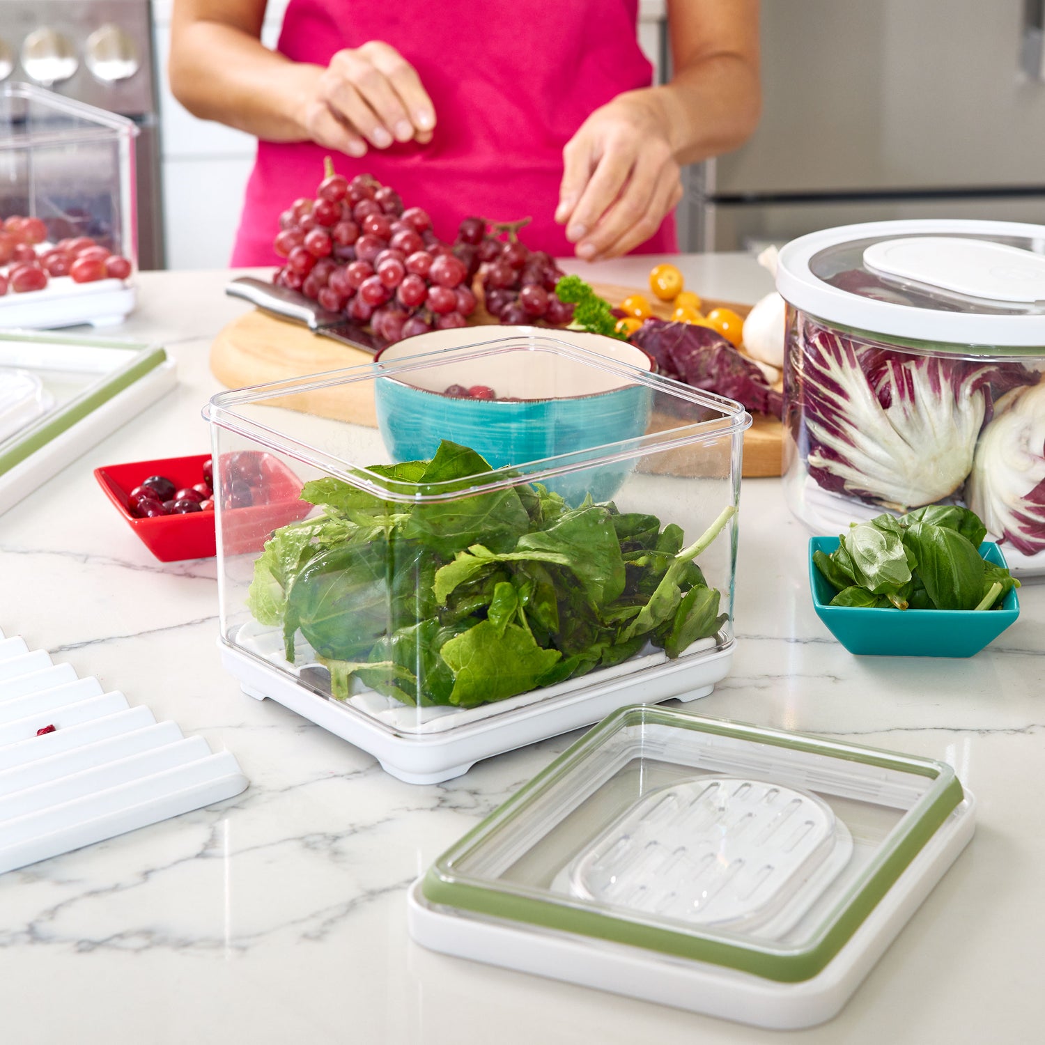 small lidded produce storage container fresh