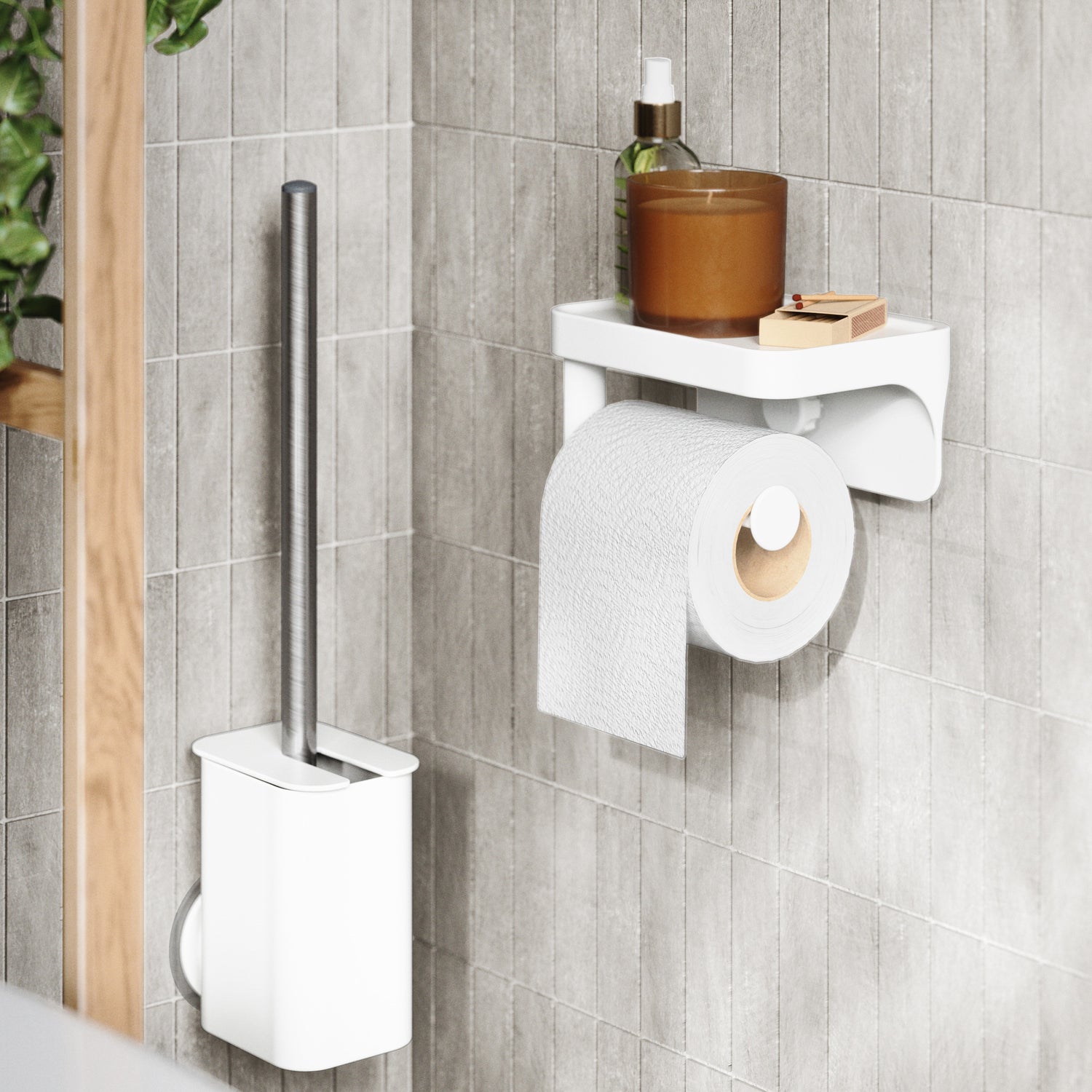 toilet roll holder and shelf flex adhesive