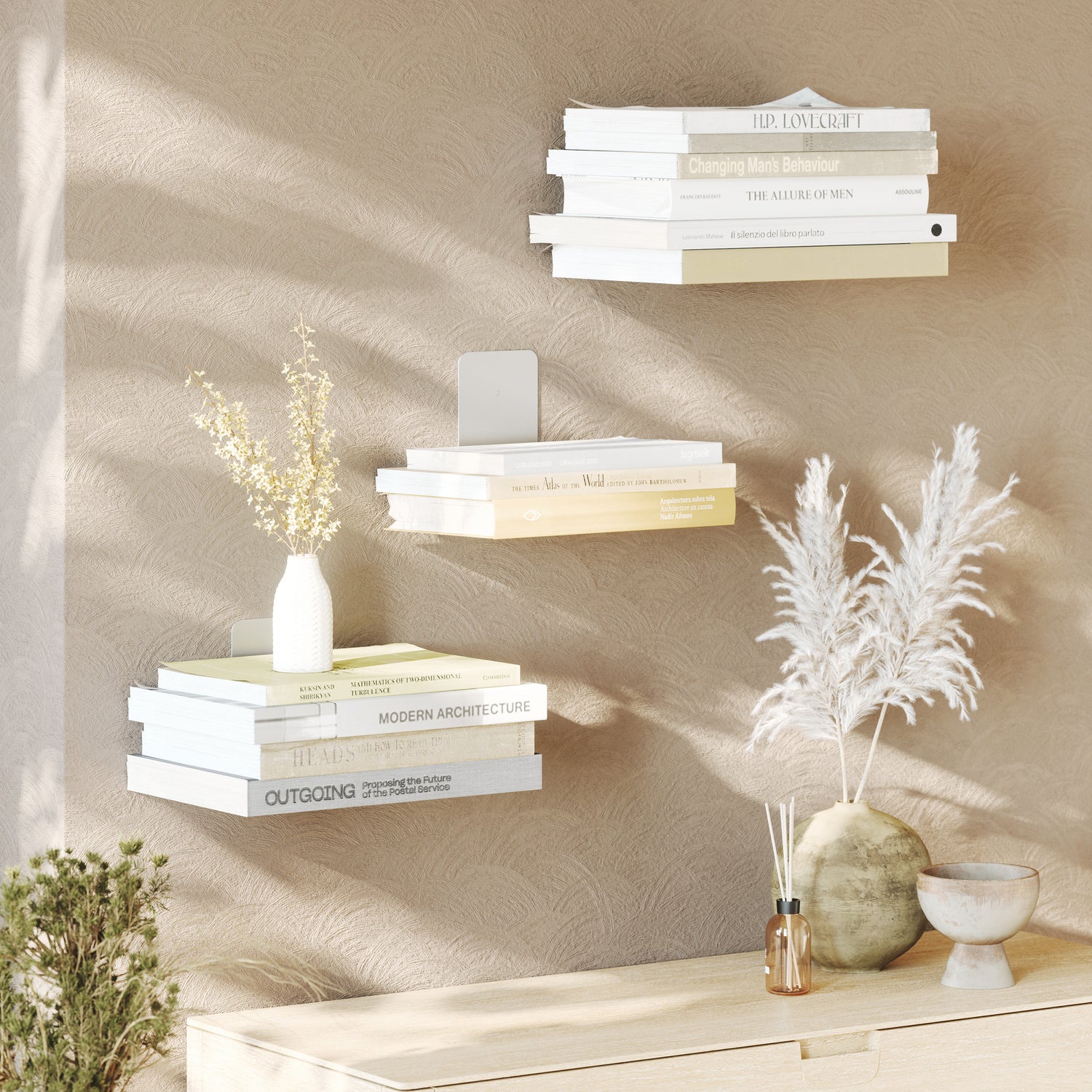 small conceal book shelf set of 3