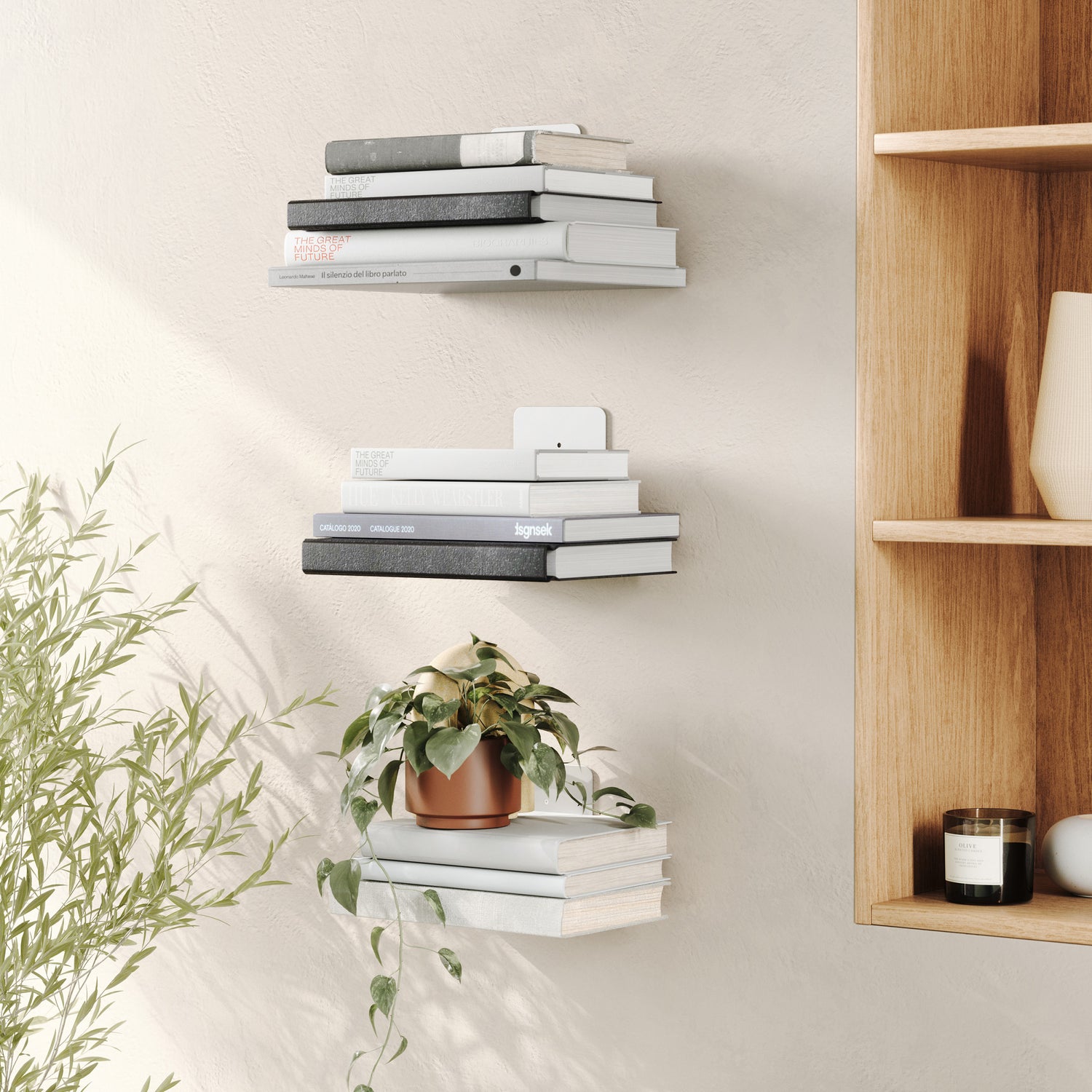 large conceal book shelf set of 3