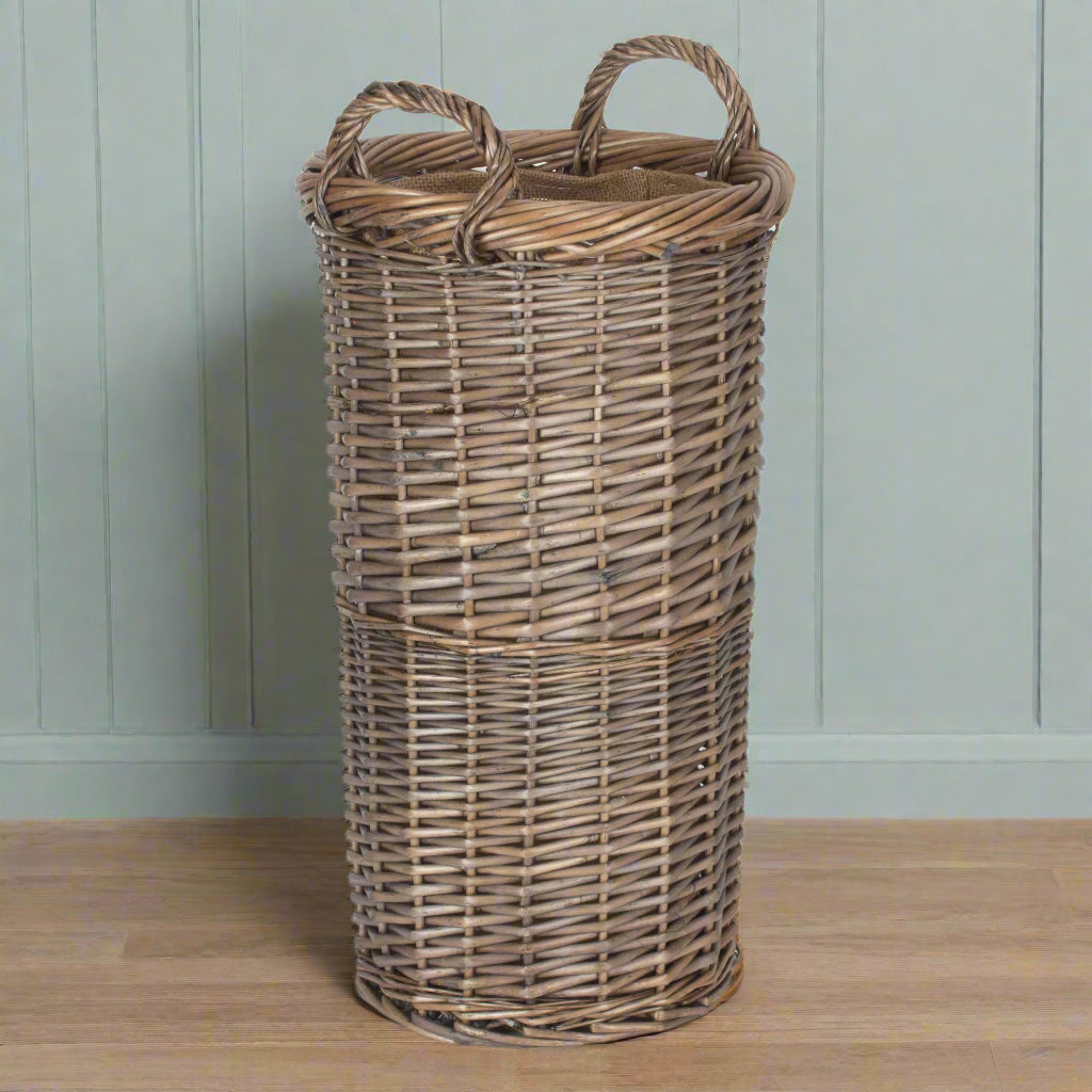 Small Willow Umbrella Stand Antique Wash