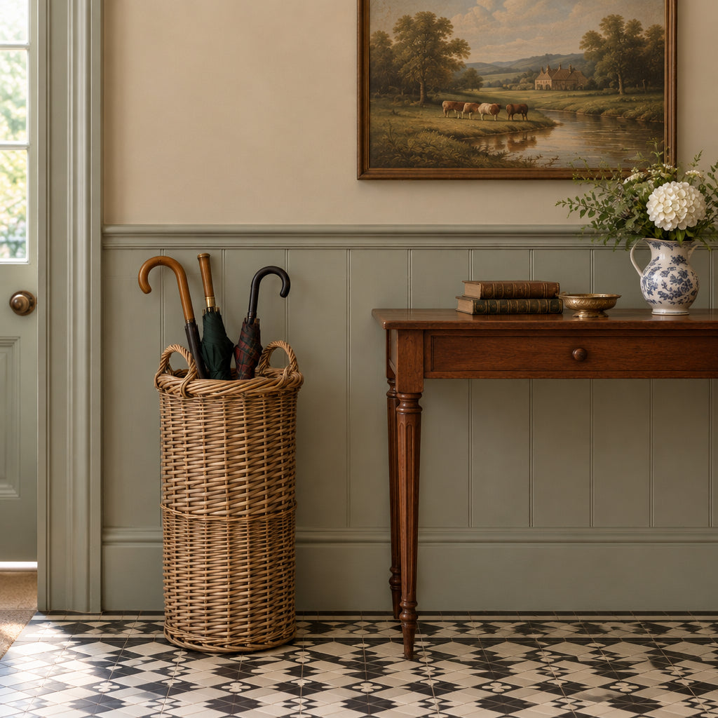 Willow Umbrella Stand Antique Wash