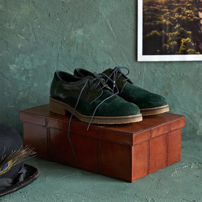 leather shoe storage box