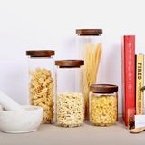 Tall Glass Storage Jar With Acacia Lid