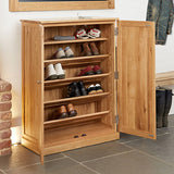 Large Oak Shoe Storage Cupboard - Mobel