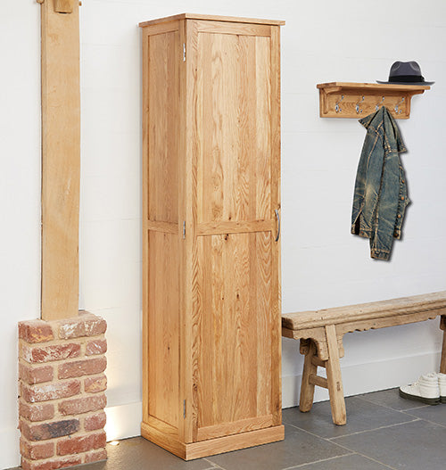 Oak Tall Shoe Cupboard - Mobel