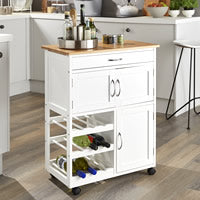kitchen trolley with bamboo top