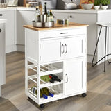 kitchen trolley with bamboo top