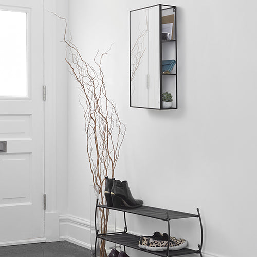 hallway storage mirror