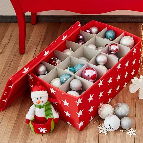 Fold - Flat Christmas Bauble Storage Box - Not A Boring Box APFE