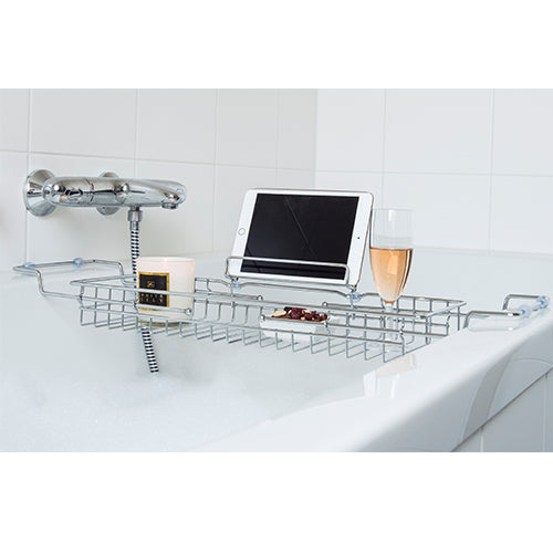extendable bath caddy chrome
