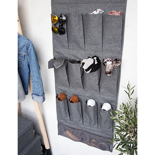 hanging pocket organiser grey