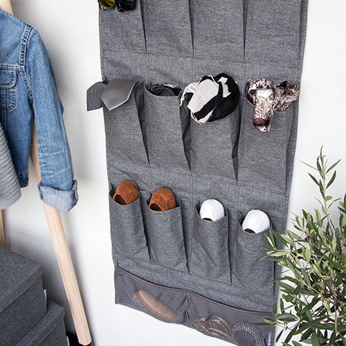 hanging pocket organiser grey