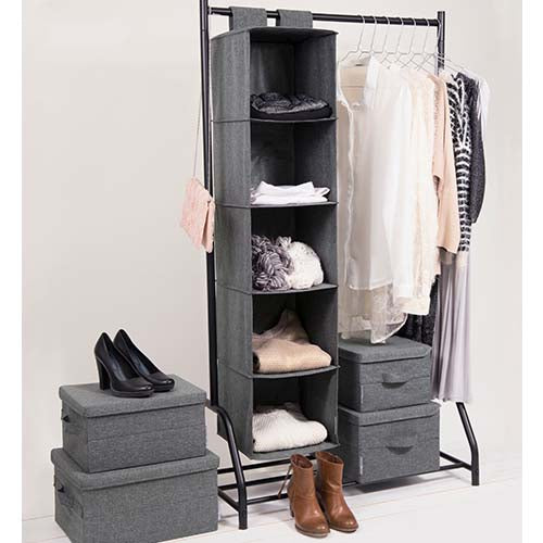 hanging clothes organiser grey