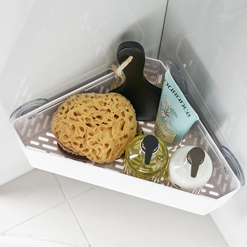 Corner Suction Shower Caddy White