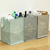 set of 3 recycling bags greys