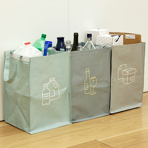 set of 3 recycling bags greys