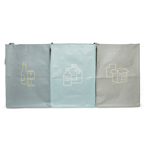 set of 3 recycling bags greys