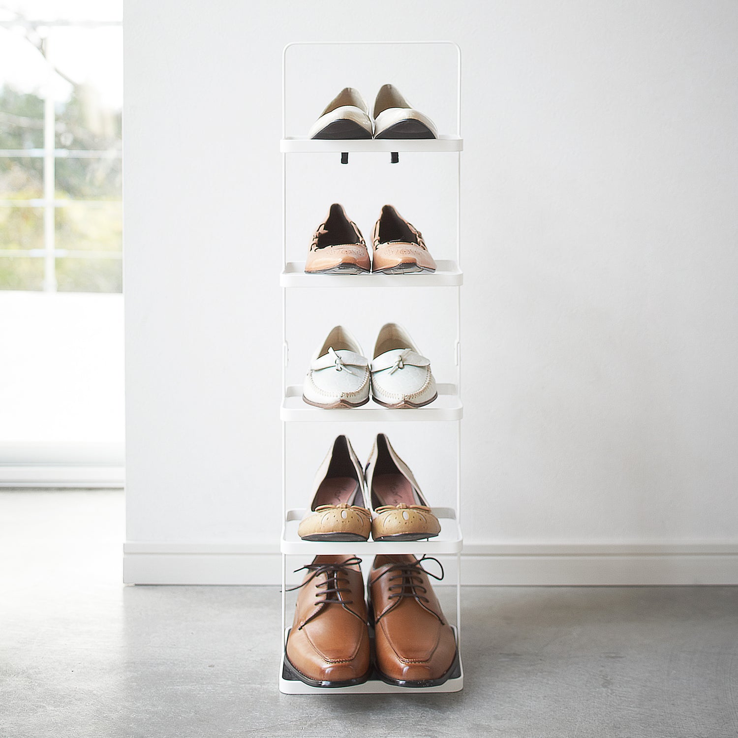 narrow shoe rack 5 tier