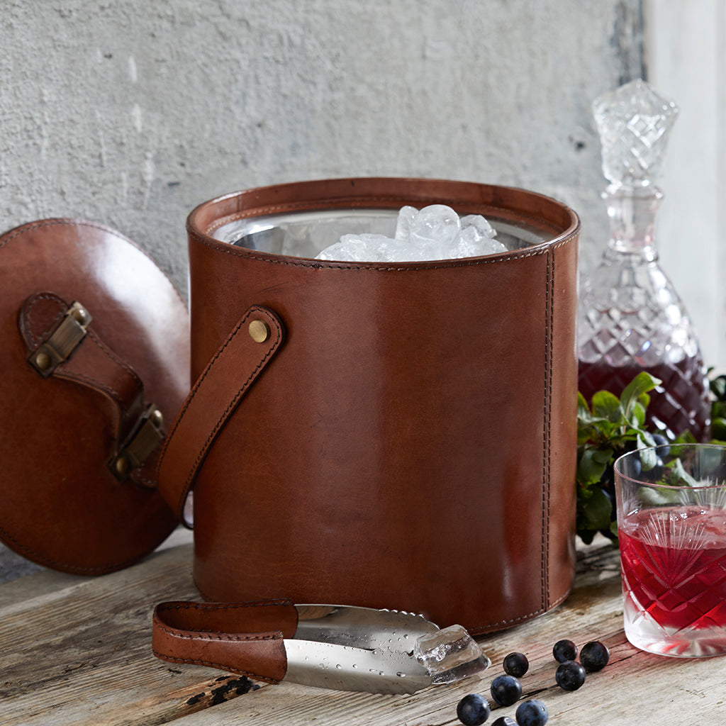 leather ice bucket