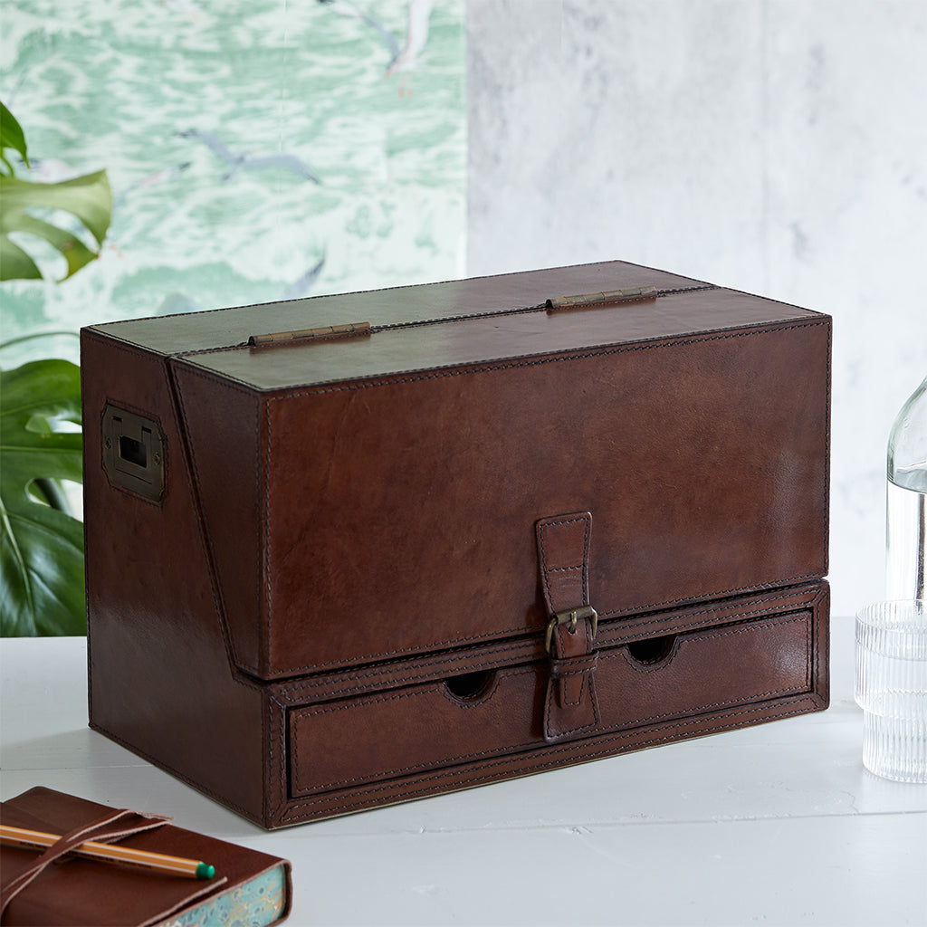 leather stationery box