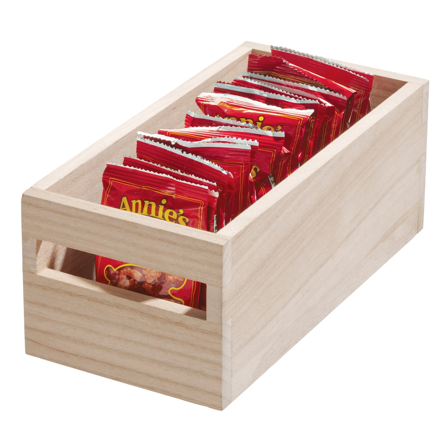 wooden pantry storage bin with handle rectangular