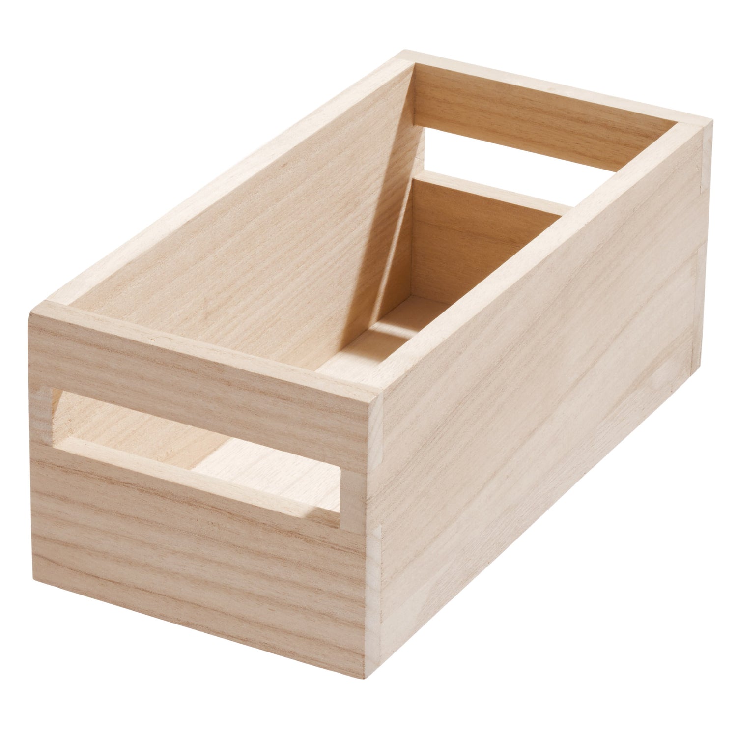 wooden pantry storage bin with handle rectangular