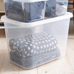 Extra Large Plastic Lidded Storage Box 60 Litre