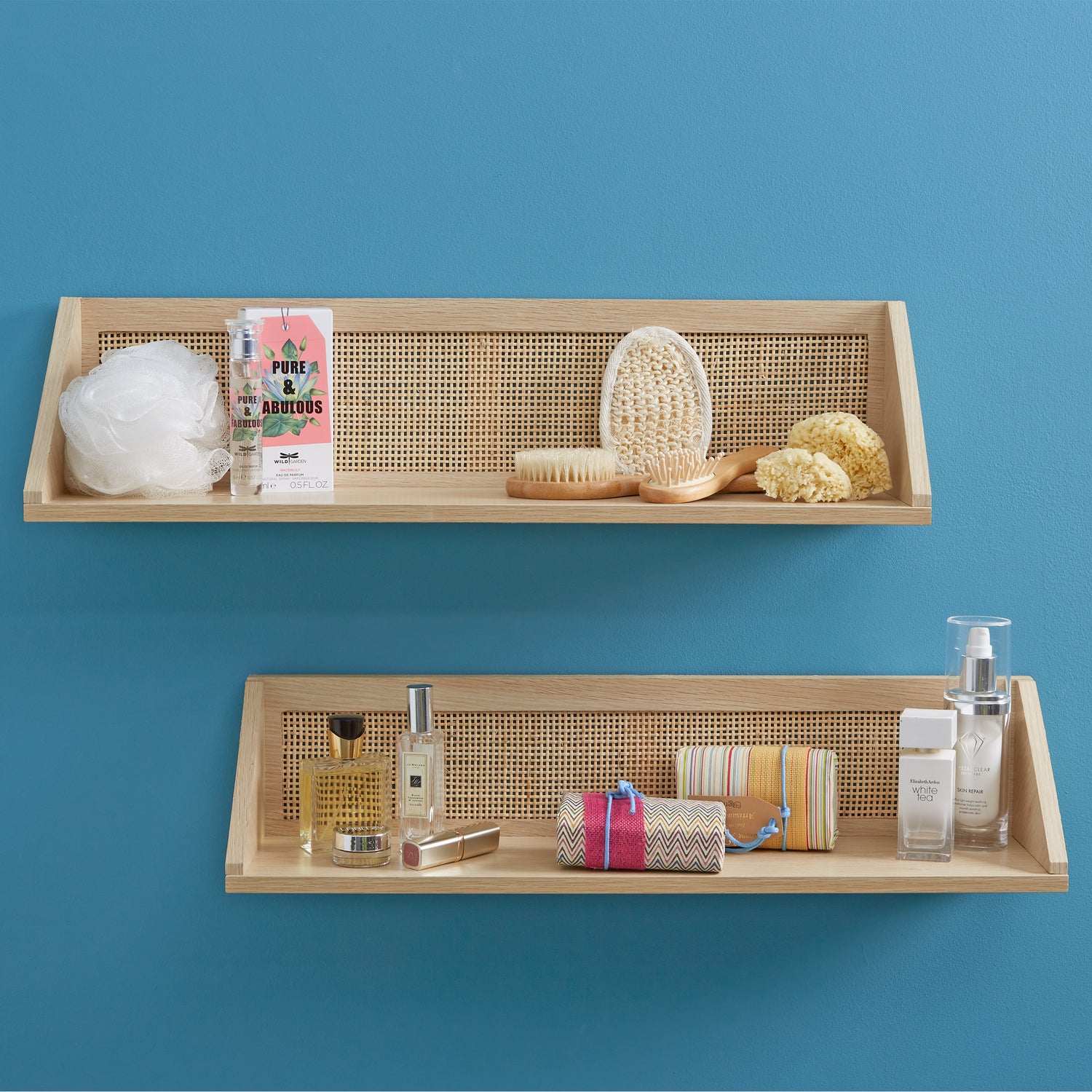 2 X Rattan Shelves