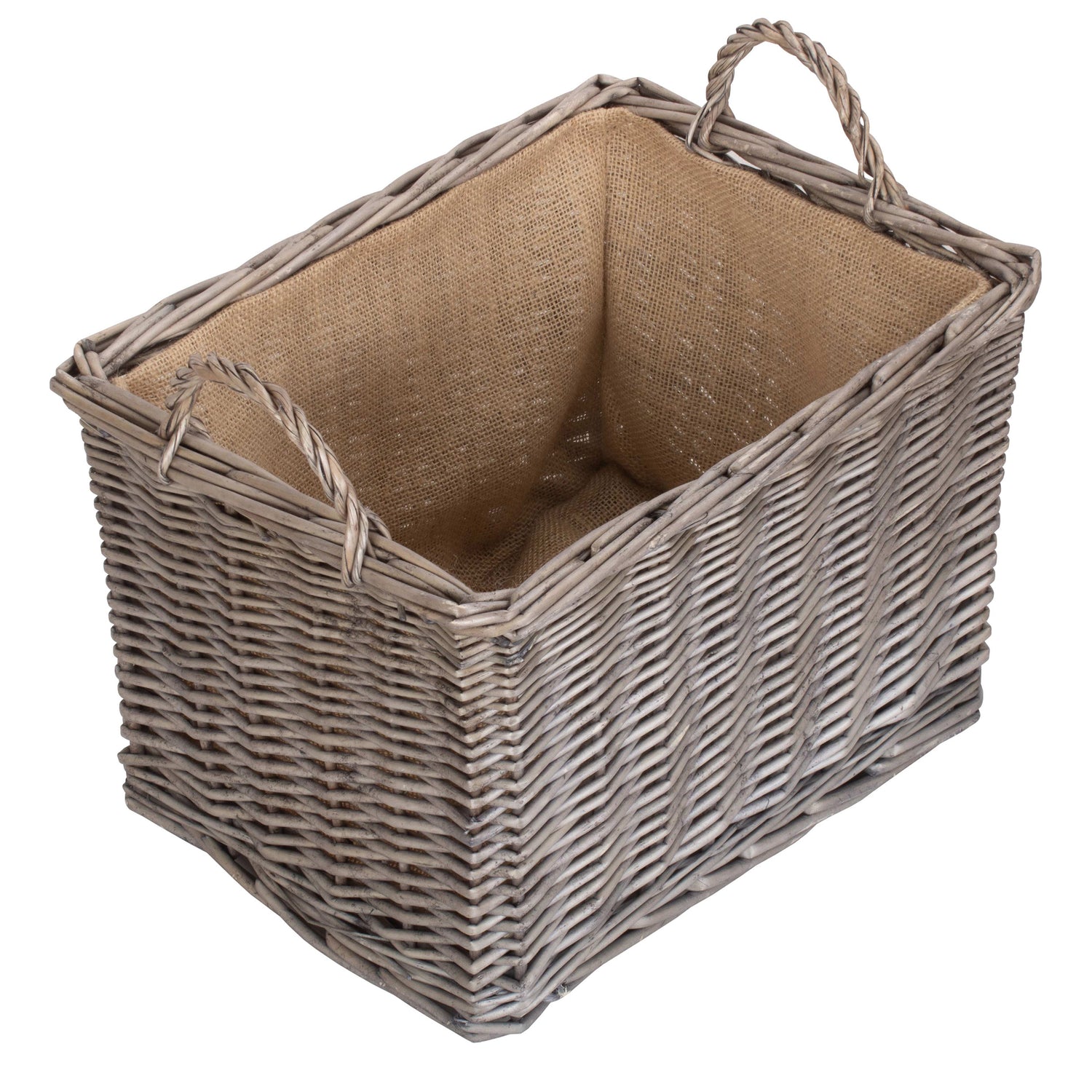 kindling basket with hessian lining
