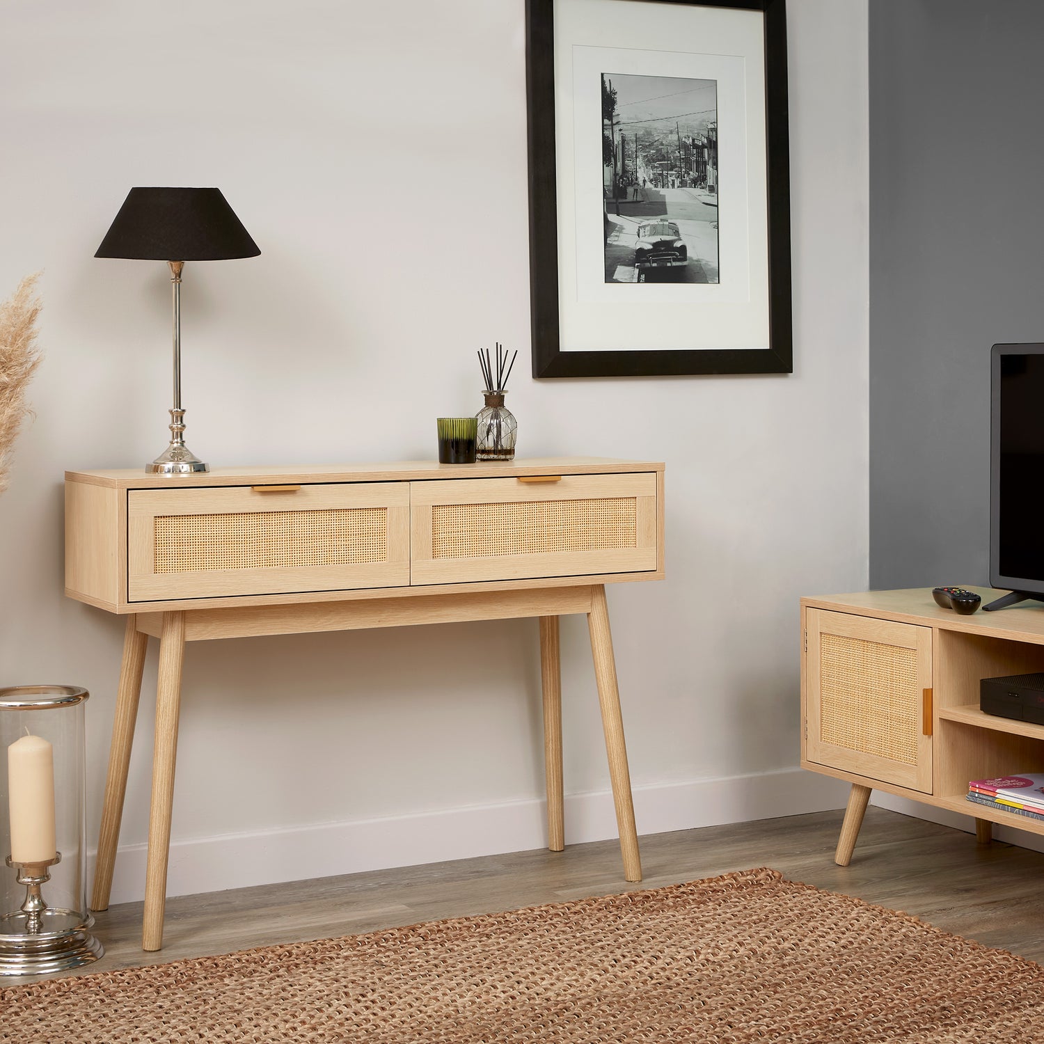 two drawer console table